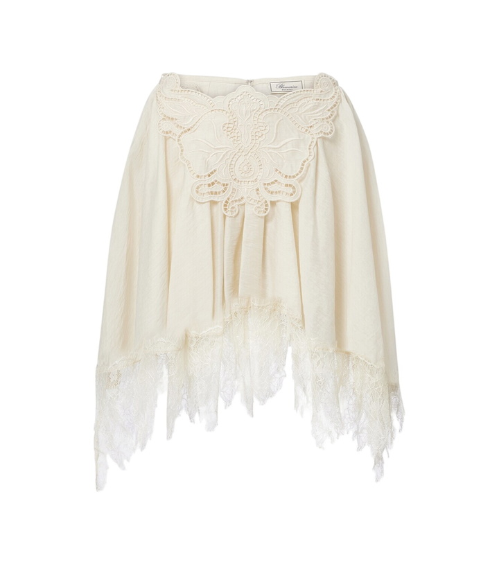 Photo: Blumarine Embroidered lace-trimmed miniskirt