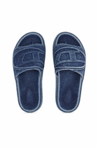 Diesel Sa-Slide D-Denim slides with embossed strap - Slides - Unisex - Blue