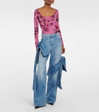 Blumarine High-rise bow-detail straight jeans