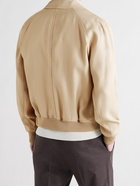 TOM FORD - Leather-Trimmed Twill Bomber Jacket - Neutrals