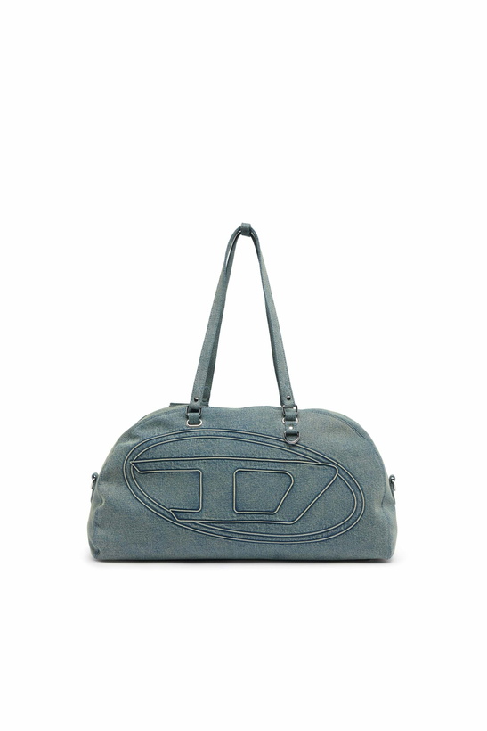 Photo: Diesel 1DR Dome-Duffle bag in denim with Oval D logo - Travel Bags - Unisex - Blue