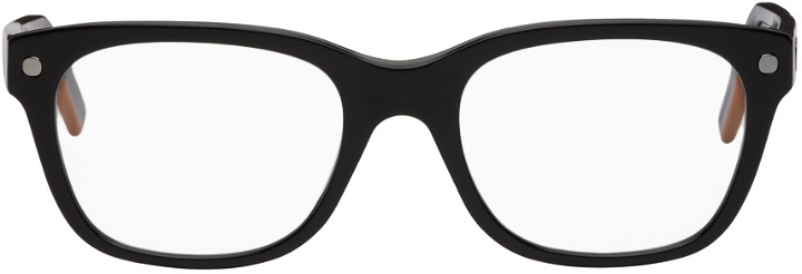 Photo: ZEGNA Black Shiny Rectangular Glasses