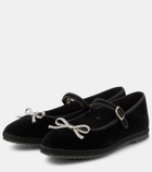 Giambattista Valli Bow-detail velvet ballet flats