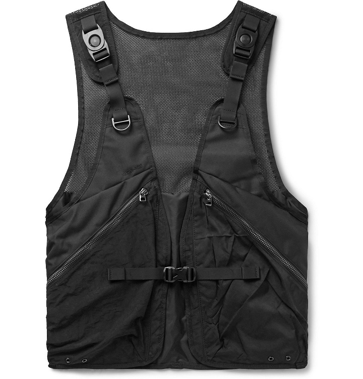 Photo: Master-Piece - Rebirth Project Grosgrain-Trimmed Mesh and Nylon Gilet - Black