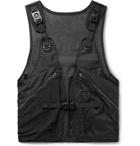 Master-Piece - Rebirth Project Grosgrain-Trimmed Mesh and Nylon Gilet - Black
