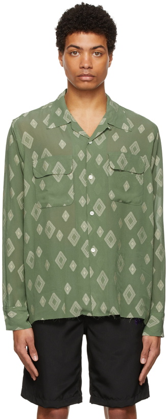 Photo: Needles Green Classic Diamond Jacquard Shirt