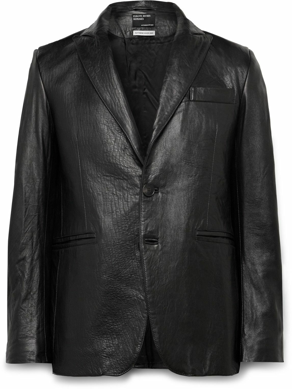 Enfants Riches Déprimés - Slim-Fit Crinkled-Leather Blazer - Black