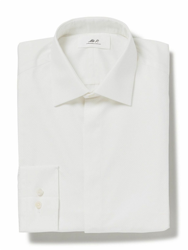 Photo: Mr P. - Cotton Bib-Front Tuxedo Shirt - White