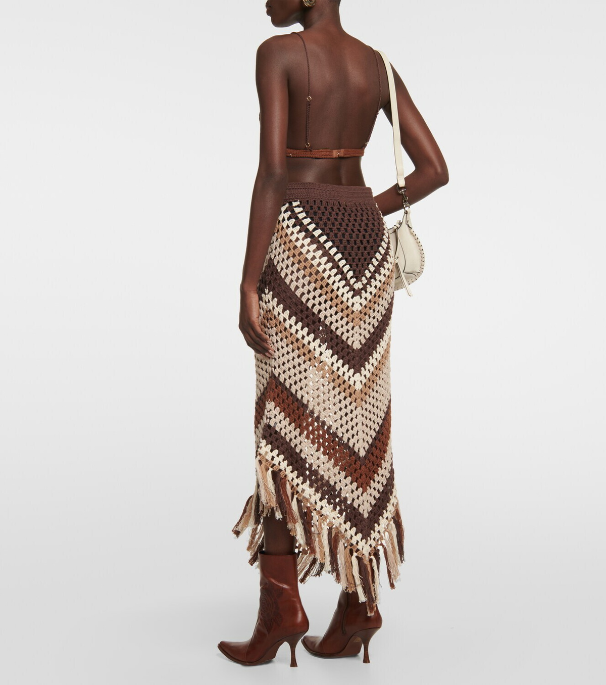 Dodo Bar Or Brejacha crochet midi skirt