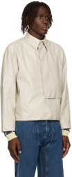 Situationist Beige Faux-Leather Jacket