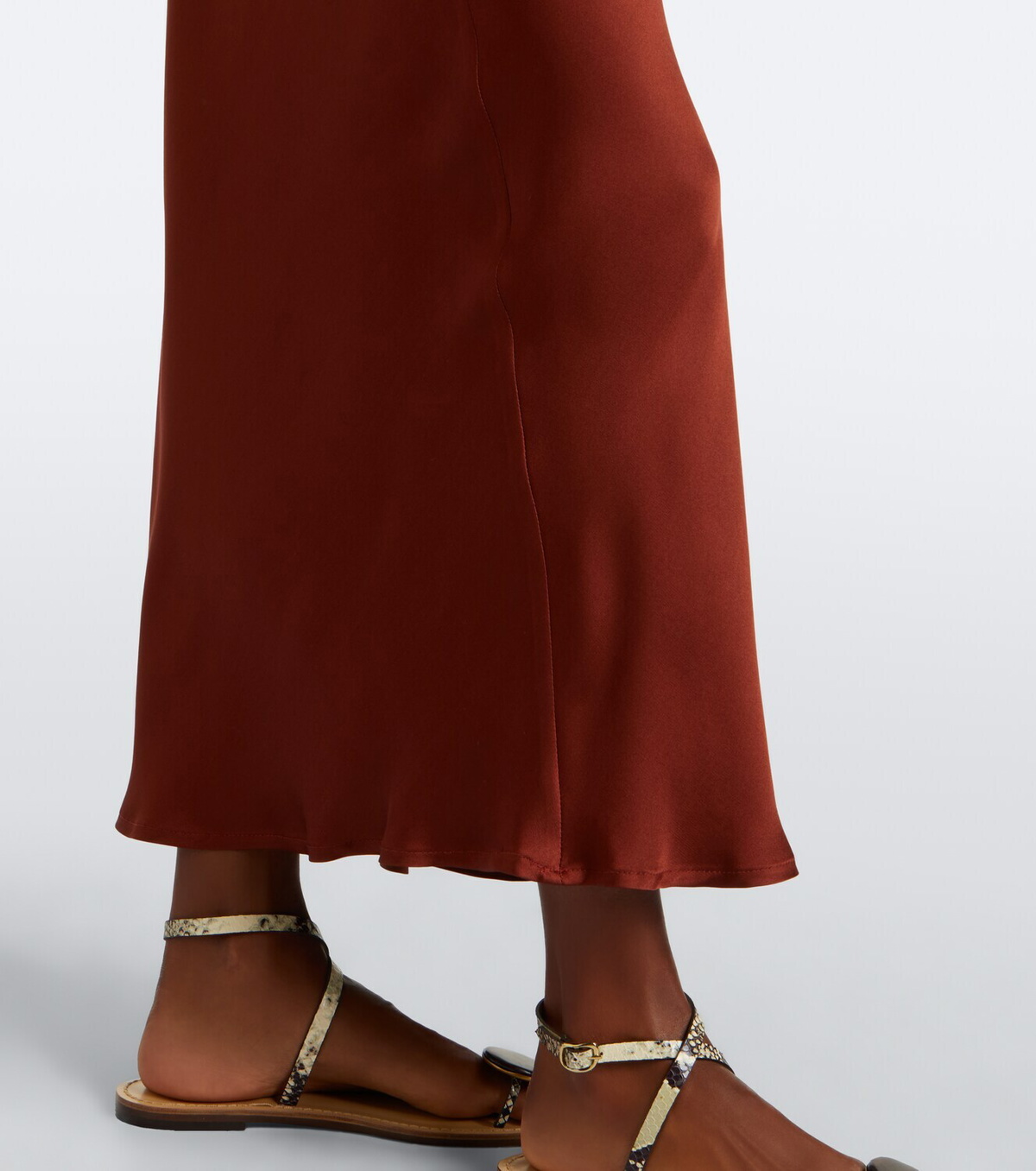 Asceno Valencia silk satin midi dress