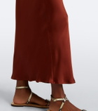 Asceno Valencia silk satin midi dress