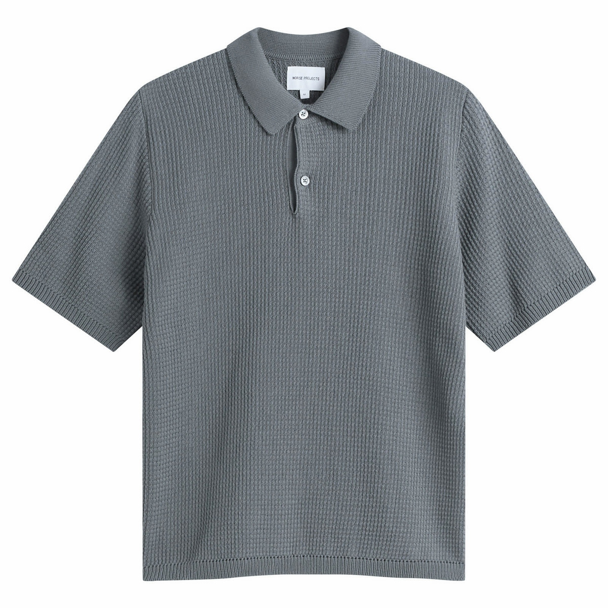Norse Projects Men's Anholt Cotton Crepe Polo in Greyish Blue