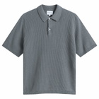 Norse Projects Men's Anholt Cotton Crepe Polo in Greyish Blue