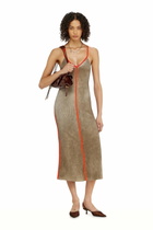 Diesel Rib-knit midi cami dress with contrast bands - Dresses Womens in Multicolor