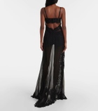 Dolce&Gabbana Silk-blend chiffon and lace corset dress