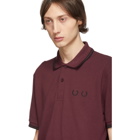 Comme des Garcons Homme Deux Burgundy Fred Perry Edition Pique Polo