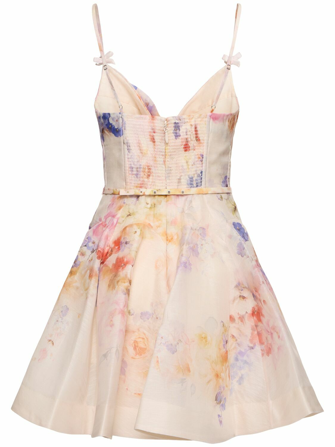 ZIMMERMANN Crush Printed Linen & Silk Mini Dress Zimmermann