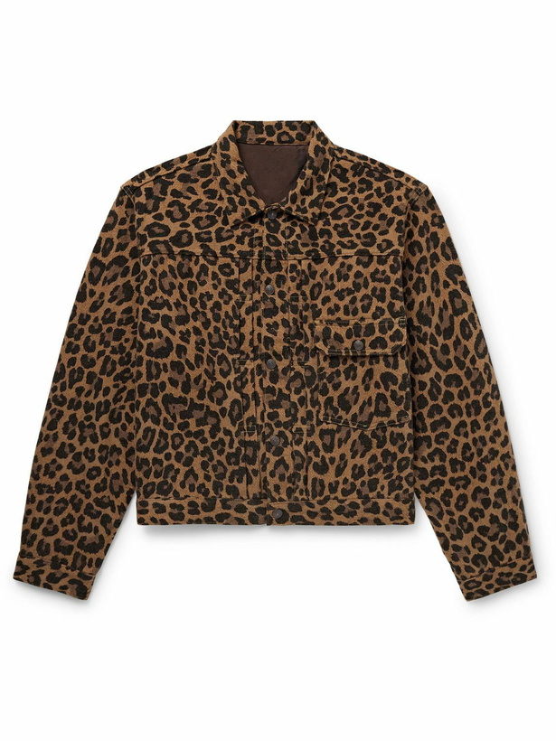 Photo: KAPITAL - Leopard-Print Brushed Cotton-Blend Twill Jacket - Yellow