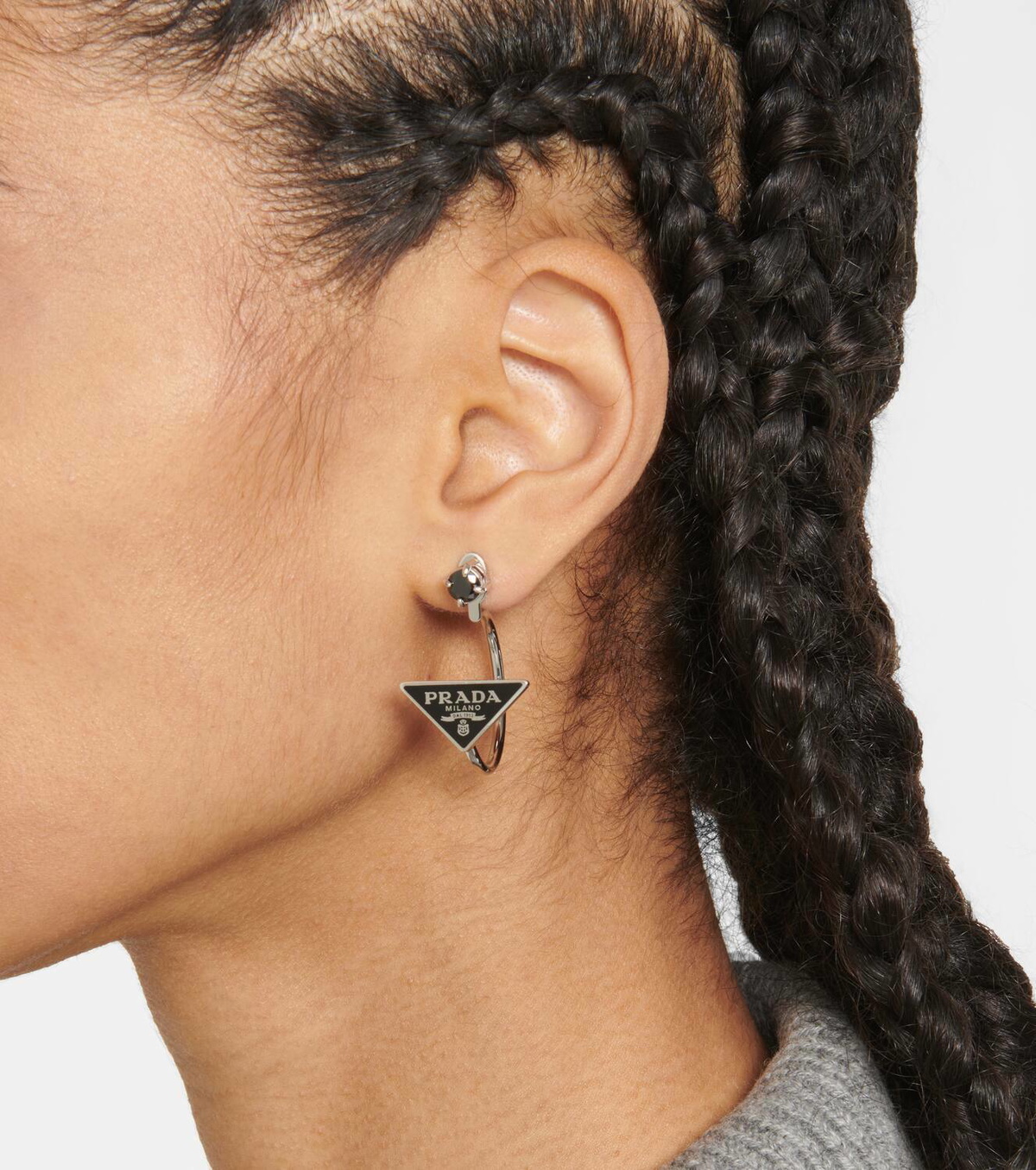 Prada Symbole silver earrings