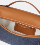 Loro Piana Leather-trimmed denim shoulder bag
