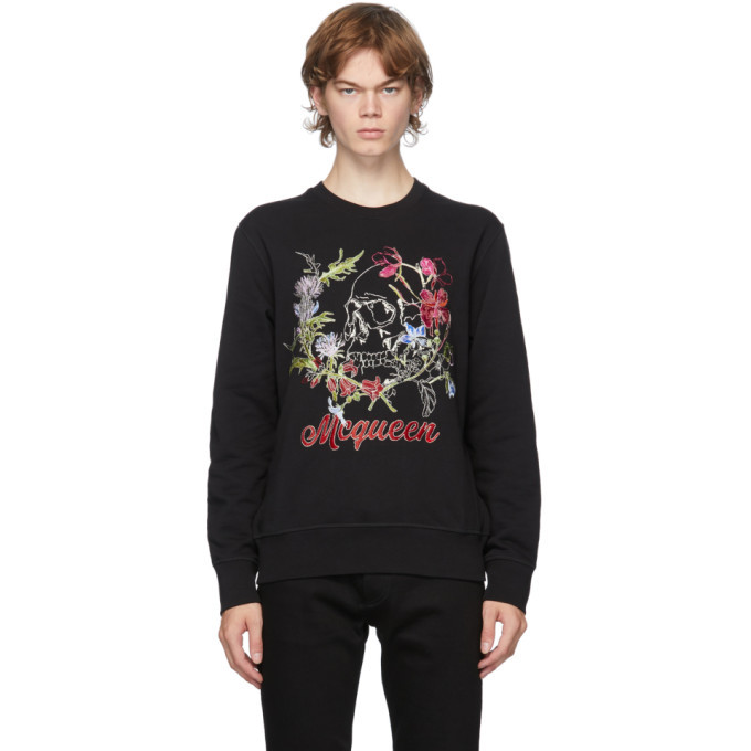 Photo: Alexander McQueen Black Floral Skull Sweatshirt