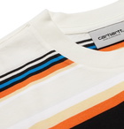 Carhartt WIP - Sunder Logo-Appliquéd Striped Cotton-Jersey T-Shirt - White