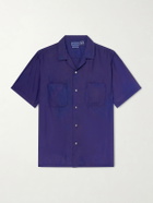 Blue Blue Japan - Convertible-Collar Indigo-Dyed Silk-Habotai Shirt - Blue