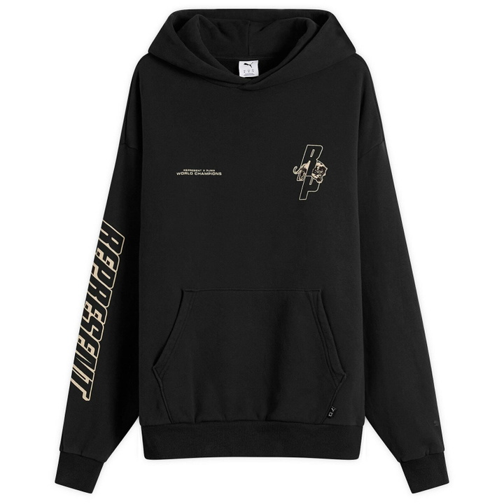 Photo: Puma Men's x Represent Graphic Hoodie in Puma Men's Black