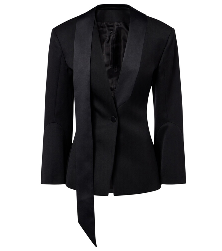 Photo: The Attico Satin-trimmed virgin wool blazer