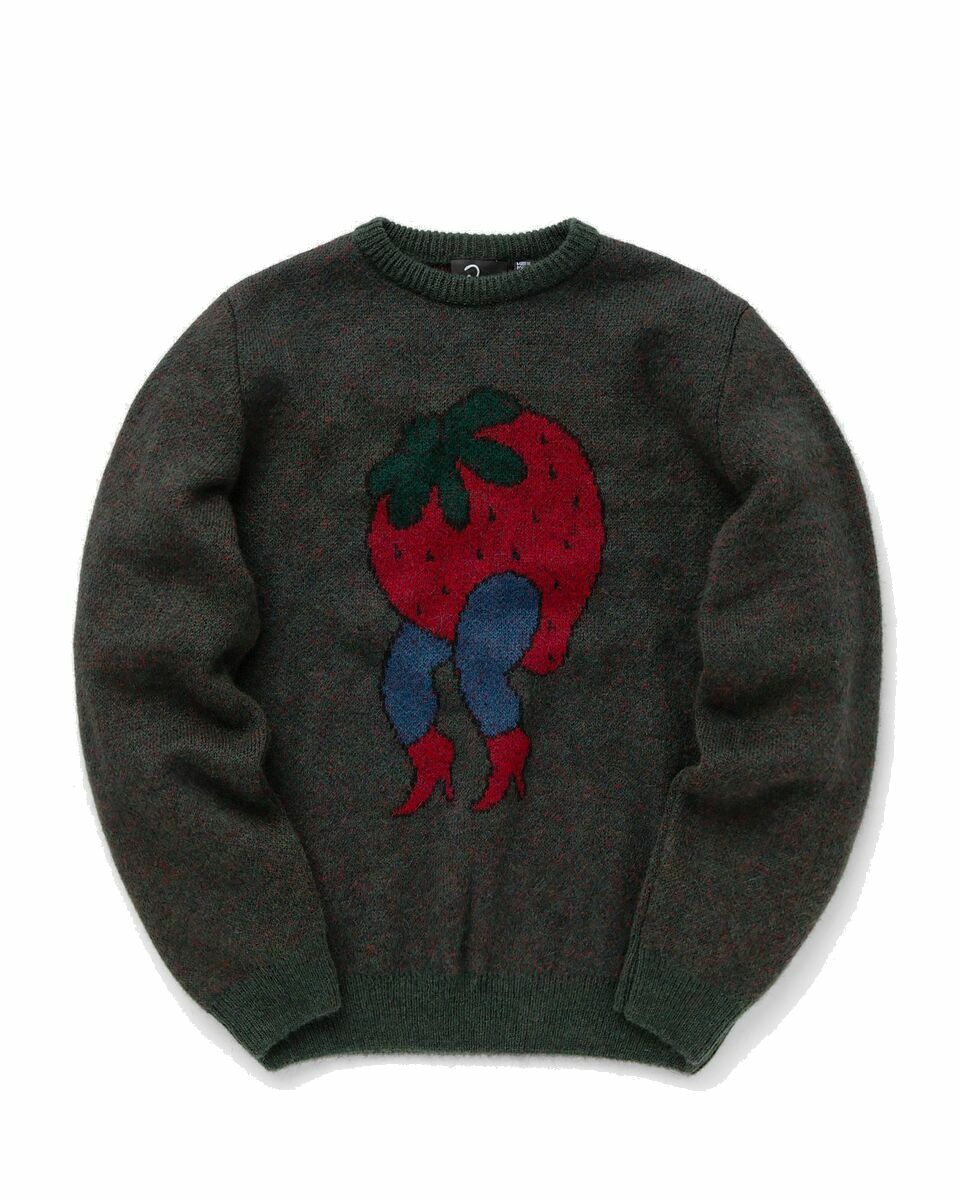 Photo: By Parra Stupid Strawberry Knitted Pullover Green - Mens - Pullovers