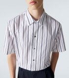 Brioni Striped cotton poplin bowling shirt