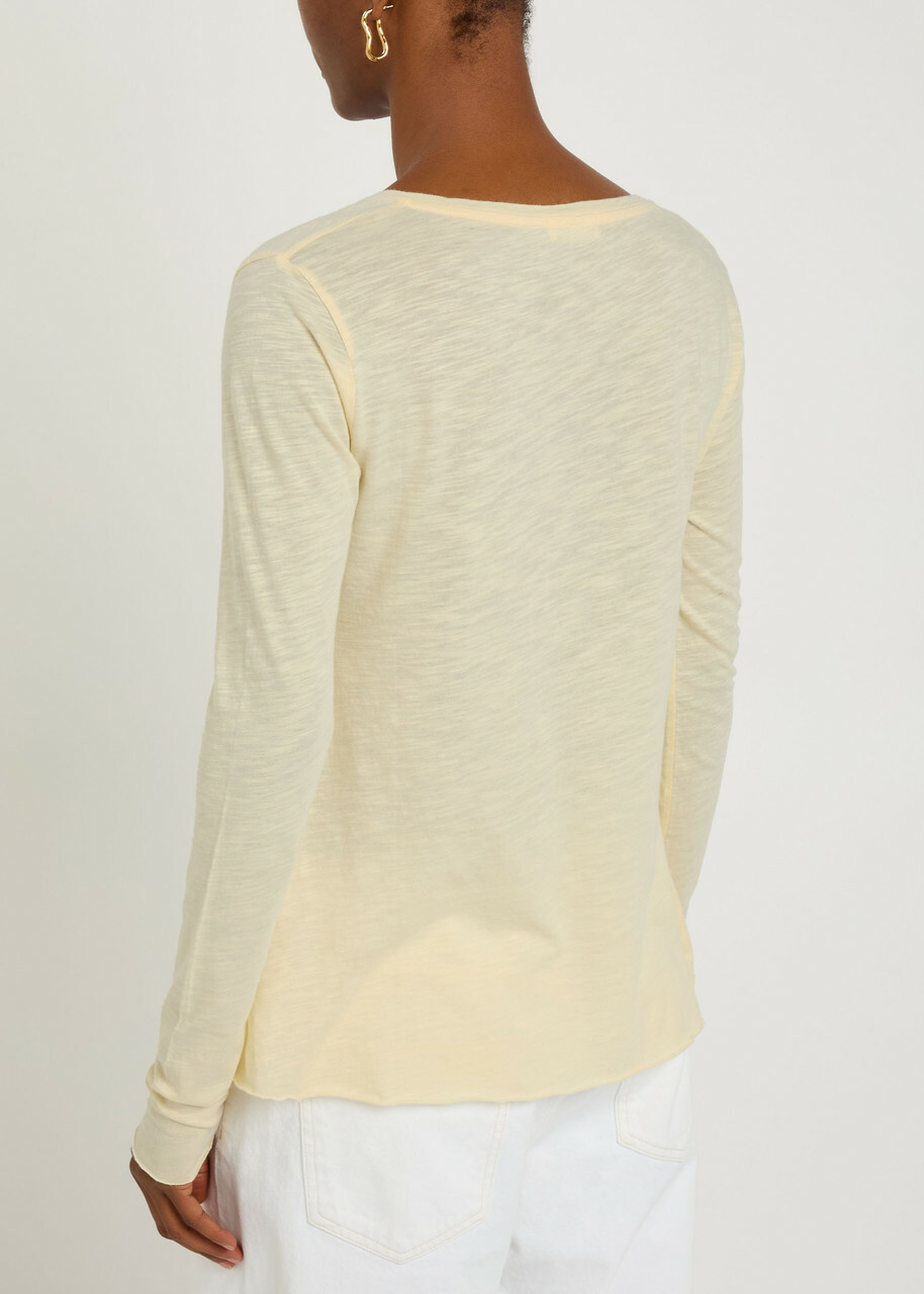 American Vintage Jacksonville Slubbed Cotton-blend top Yellow