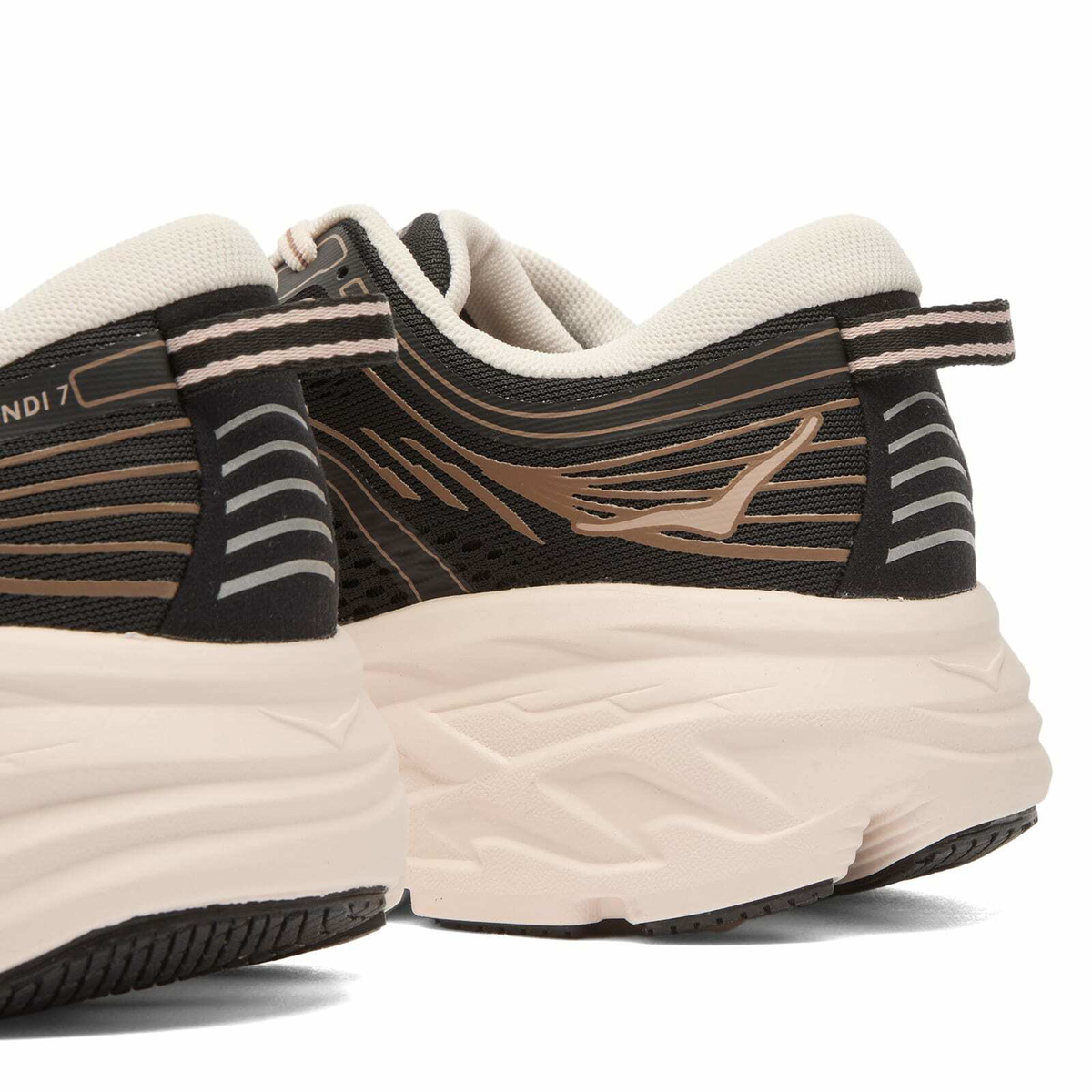 HOKA ONE ONE Women's Bondi 7 Sneaker in Black/Rose Cream