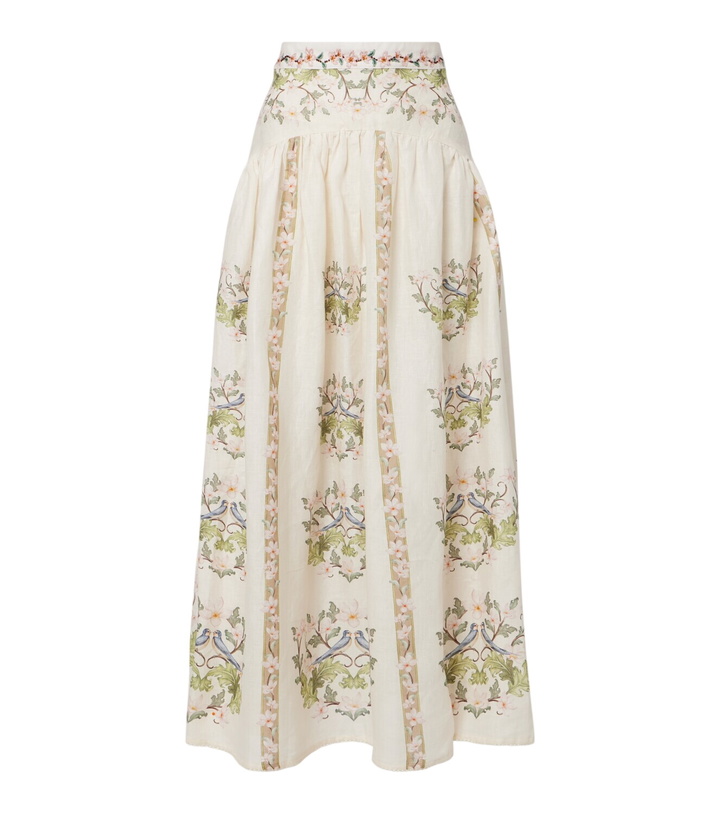 Photo: Agua by Agua Bendita Curua floral linen midi skirt