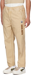 AAPE by A Bathing Ape Beige Drawstring Trousers