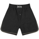 Palm Angels Women's Linen Boxer Shorts in Black
