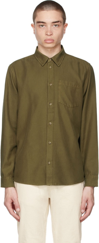 Photo: Nudie Jeans Khaki Fluid Twill Chuck Shirt