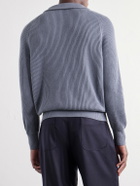 Stòffa - Ribbed Cashmere Polo Sweater - Blue