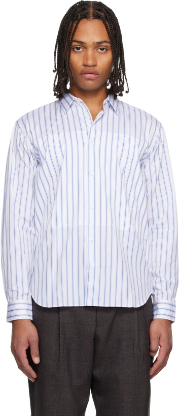 Photo: Comme des Garçons Homme Deux Navy & White Striped Shirt