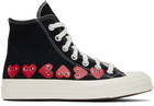 COMME des GARÇONS PLAY Black Converse Edition Chuck 70 Multi Heart Sneakers