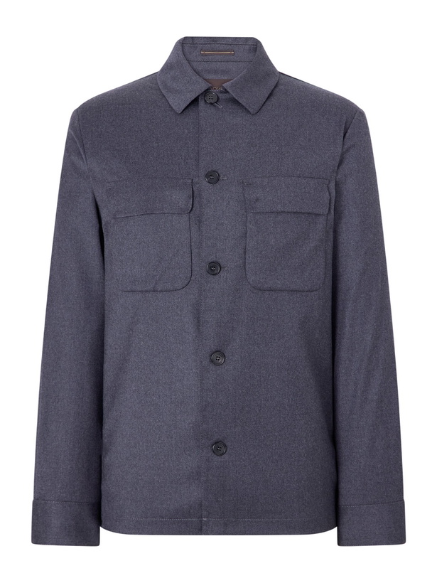 Photo: Slowear - Stretch-Wool Flannel Overshirt - Blue