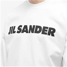 Jil Sander Men's Logo Long Sleeve T-Shirt in Porcelain