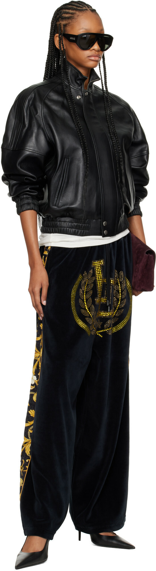 LU'U DAN Black Supa-Sleaze Track Pants