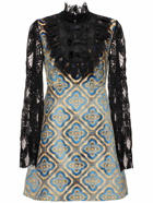 ETRO - Tapestry Velvet & Lace Mini Dress