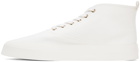 Maison Kitsuné White High-Top Canvas Lace-Up Sneakers