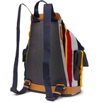 Loewe - Eye/LOEWE/Nature Leather-Trimmed Striped Fleece and Canvas Backpack - Multi