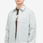 Wood Wood Men's Nico Poplin Shirt in Frosty Pinstripe