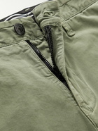 Stone Island - Straight-Leg Logo-Appliquéd Stretch-Cotton Shorts - Green