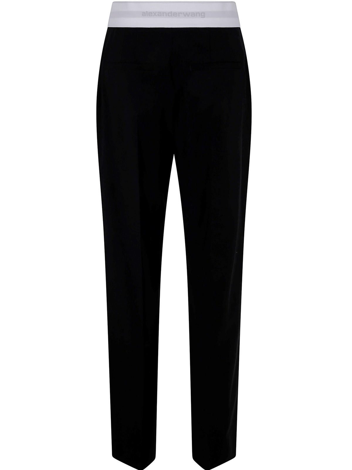 Alexander Wang High Waisted Pleated Pant With Logo Elastic in Black